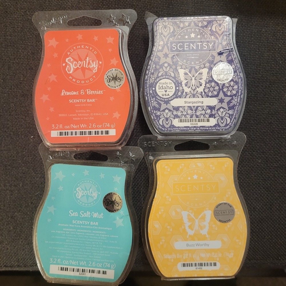 Lot Of 4 New Scentsy Wax Fruit Of The Month - 3.2 oz Bars -